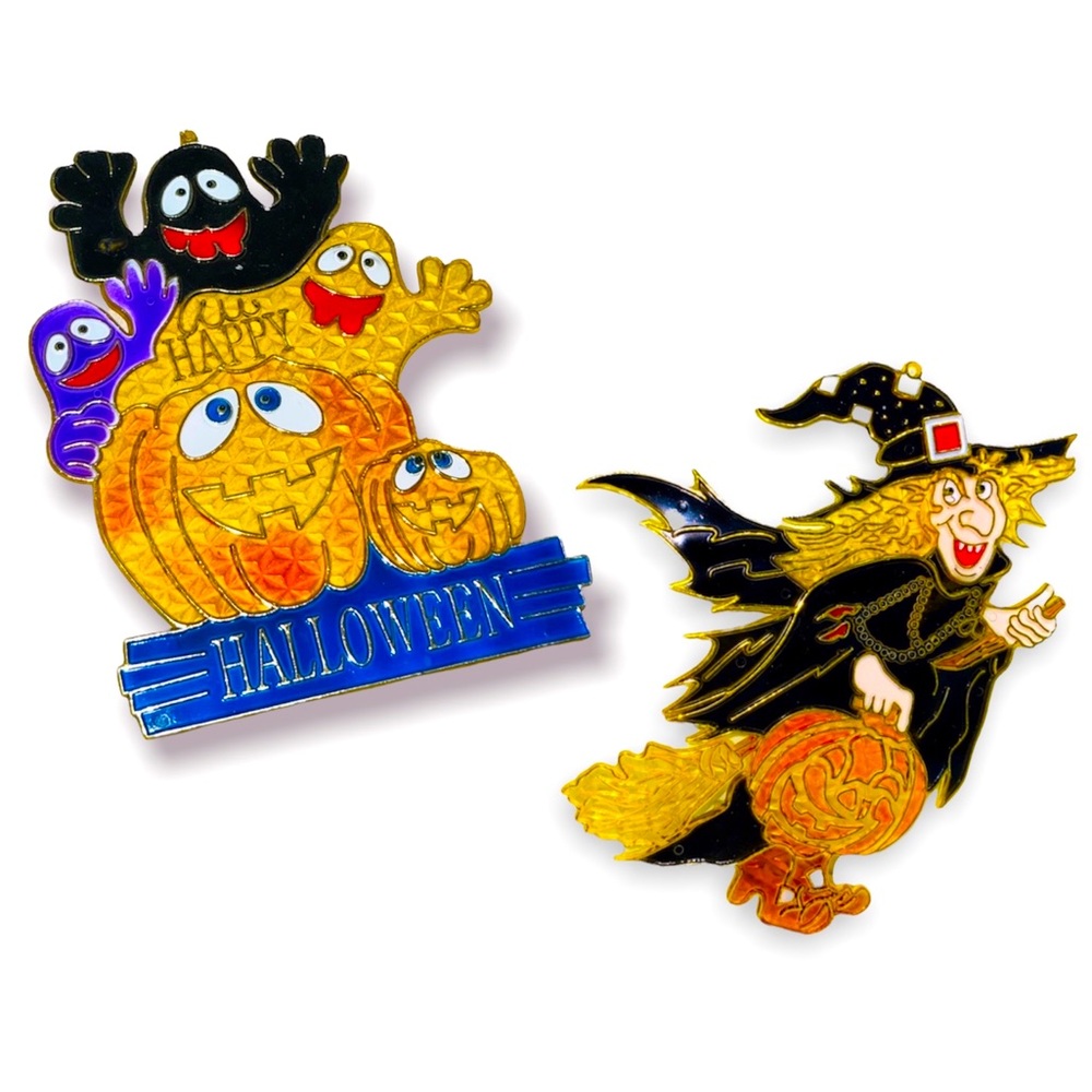 2 Vintage Halloween Suncatchers
